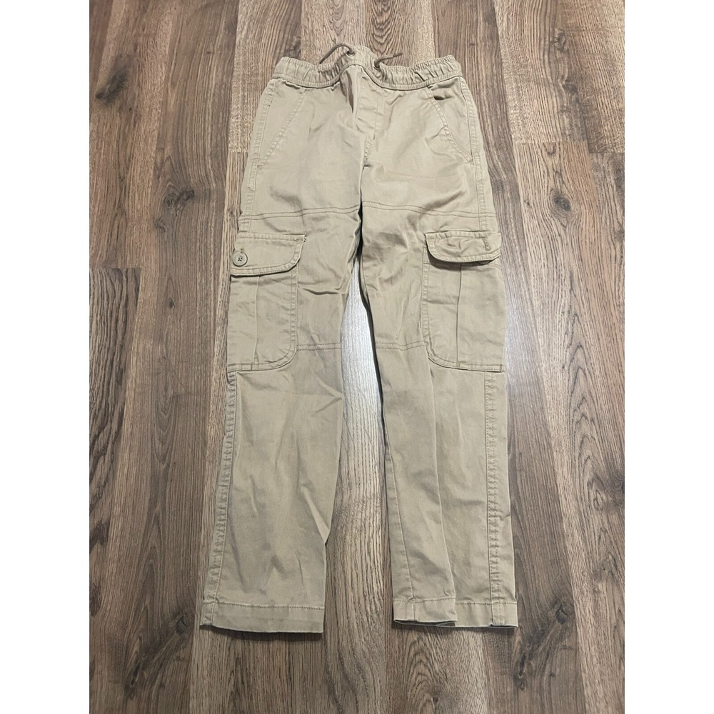 Ruff Hewn Pants, Boy's Size Small, Brown, Tie Waist, Cargo Pants, Straight Leg